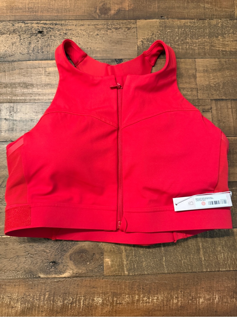 BuffBunny Wicked Zip Sports Bra NWT Lipstick Red Large